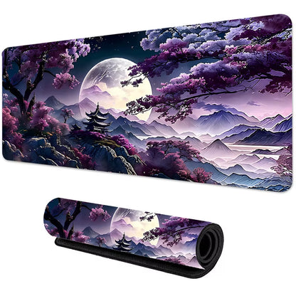 Sakura Scenery Mouse Pad Large Anti-Slip Rubber Gaming Mousepad Durable Desk Pad Thick Seam Edge Suitable for Office and Gaming