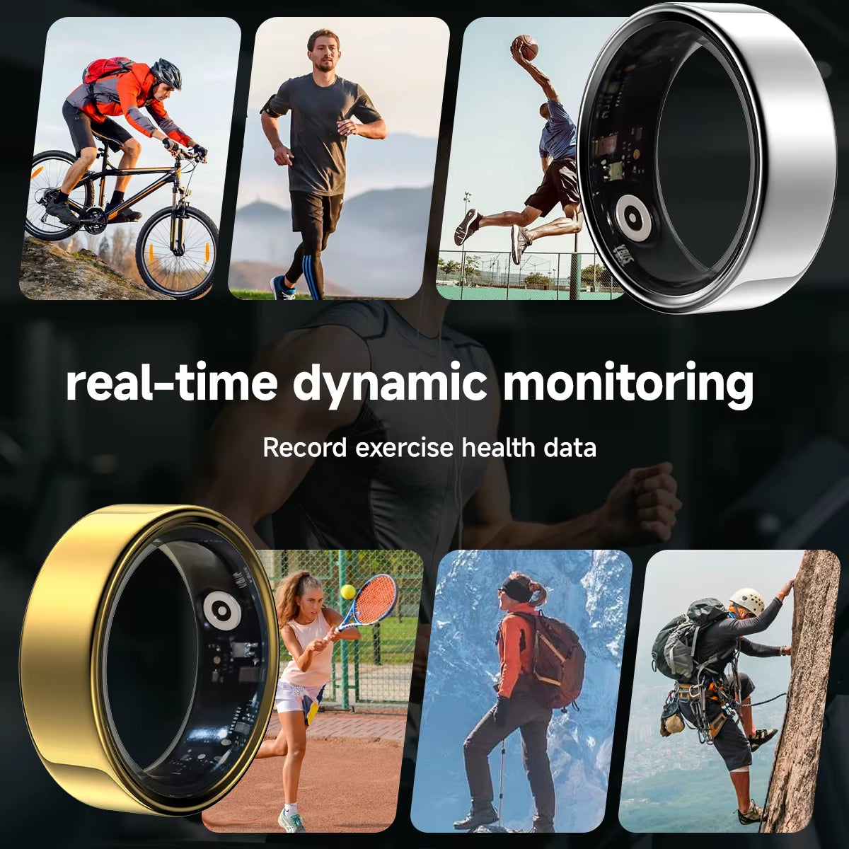 New Low Power Smart Ring Multi-Exercise Mode Blood Pressure Measurement and Monitoring IP68 Waterproof Bluetooth 5.0