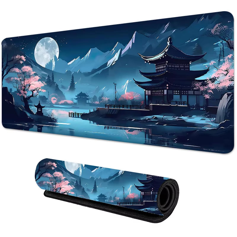 Sakura Scenery Mouse Pad Large Anti-Slip Rubber Gaming Mousepad Durable Desk Pad Thick Seam Edge Suitable for Office and Gaming