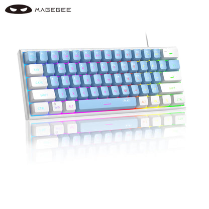 Mini 60% Gaming Keyboard, RGB Backlit 61 Key Ultra-Compact Keyboard, TS91 Ergonomic Waterproof Mechanical Feeling Office