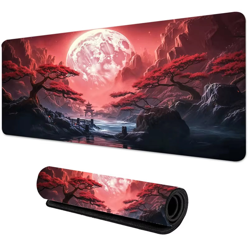 Sakura Scenery Mouse Pad Large Anti-Slip Rubber Gaming Mousepad Durable Desk Pad Thick Seam Edge Suitable for Office and Gaming