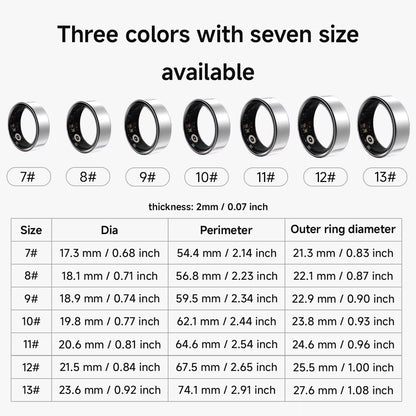 New Low Power Smart Ring Multi-Exercise Mode Blood Pressure Measurement and Monitoring IP68 Waterproof Bluetooth 5.0